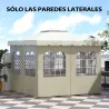 Paredes Laterales de Sustitución para Pérgola 3x3 m con Protección UV Ventanas Transparentes y Cortinas Ajustabl... - Ogal.Es