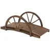 Puente de Jardín de Madera 100x50x37 cm con Barandillas Puente de Arco para Decoración Patio Carga 150 kg Carbon... - Ogal.Es
