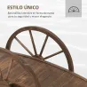Puente de Jardín de Madera 100x50x37 cm con Barandillas Puente de Arco para Decoración Patio Carga 150 kg Carbon... - Ogal.Es