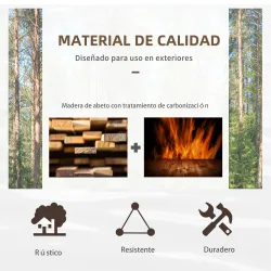 Puente de Jardín de Madera 100x50x37 cm con Barandillas Puente de Arco para Decoración Patio Carga 150 kg Carbon... - Ogal.Es