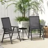Conjunto de 2 Sillas de Camping Plegables con Reposabrazos para Jardín Terraza Carga 110 kg 58x64x94 cm Gris Oscuro - Ogal.Es