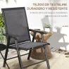 Conjunto de 2 Sillas de Camping Plegables con Reposabrazos para Jardín Terraza Carga 110 kg 58x64x94 cm Gris Oscuro - Ogal.Es