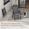 Conjunto de 2 Sillas de Camping Plegables con Reposabrazos para Jardín Terraza Carga 110 kg 58x64x94 cm Gris Oscuro - Ogal.Es