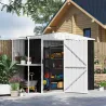 Cobertizo de Jardín con 2 Estantes Puerta con Cerradura y Estructura Resistente en Acero Galvanizado 245x117x161... - Ogal.Es