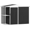 Cobertizo de Jardín con 2 Estantes Puerta con Cerradura y Estructura Resistente en Acero Galvanizado 245x117x161... - Ogal.Es