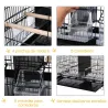 Jaula para Pájaros con Divisor Ganchos Superiores Puertas Comederos Perchas y Bandeja Extraíble 59,5x26,5x39,5 c... - Ogal.Es