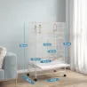 Jaula para Pájaros con Ruedas Bandeja Extraíble Puertas Comederos Perchas y Estante Inferior 79x49x133 cm Blanco - Ogal.Es