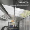 Caseta de Jardín 213x130x185 cm con Puertas Correderas y Claraboya para Almacenamiento de Herramientas Gris Plata - Ogal.Es