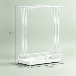 Paragüero Moderno de Acero con 21 Espacios y 24 Ganchos Bandeja Recogegotas Extraíble para Entrada 50x24x68 cm B... - Ogal.Es