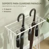 Paragüero Moderno de Acero con 21 Espacios y 24 Ganchos Bandeja Recogegotas Extraíble para Entrada 50x24x68 cm B... - Ogal.Es