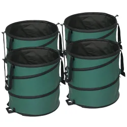 Set de 4 Bolsas de Basura de Jardín 86L con Asas Fijación de Botones y Diseño Pop-Up Plegables y Reutilizables - Ogal.Es