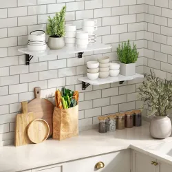 Juego de 2 Mesas Plegables de Pared, Escritorios Flotantes para Cocina Comedor, 80x40x16,5cm 60x30x11,5cm Blanco... - Ogal.Es