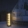 Lámpara Solar de Ratán Sintético con Luces LED Encendido/Apagado Automático para Exterior 20x20x68 cm Gris - Ogal.Es