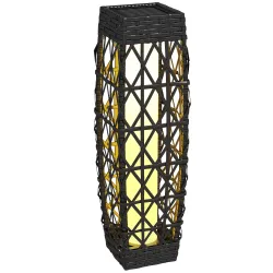 Lámpara Solar de Ratán Sintético con Luces LED Encendido/Apagado Automático para Exterior 20x20x68 cm Gris - Ogal.Es