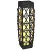 Lámpara Solar de Ratán Sintético con Luces LED Encendido/Apagado Automático para Exterior 20x20x68 cm Gris - Ogal.Es