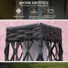 Lámpara Solar de Ratán Sintético con Luces LED Encendido/Apagado Automático para Exterior 20x20x68 cm Gris - Ogal.Es
