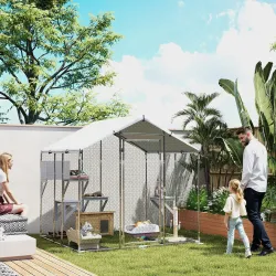Refugio Exterior Grande para Gatos Jaula de Acero Galvanizado con Techo Impermeable para 5 Gatos 200x170x195 cm ... - Ogal.Es