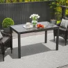Mesa de Comedor Extensible de Exterior de 85-125 cm para 4-6 Personas Mesa Rectangular para Porche Terraza Jardín - Ogal.Es