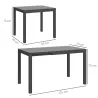 Mesa de Comedor Extensible de Exterior de 85-125 cm para 4-6 Personas Mesa Rectangular para Porche Terraza Jardín - Ogal.Es