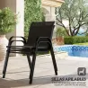 Conjunto de Muebles de Jardín de 4 Piezas con 2 Sillas Apilables y Banco de 2 Plazas con Mesa de Café de Vidrio ... - Ogal.Es