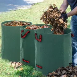 Set de 3 Bolsas de Basura de Jardín 272L con Asas Reforzadas y Aros Flexibles Plegables y Reutilizables - Ogal.Es