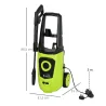 Hidrolimpiadora de Alta Presión 1800W con Accesorios Ángulo Ajustable y Parada Automática 33x31,5x80,5 cm Verde ... - Ogal.Es