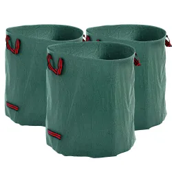 Set de 3 Bolsas de Basura de Jardín 272L con Asas Reforzadas y Aros Flexibles Plegables y Reutilizables - Ogal.Es