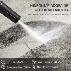Hidrolimpiadora de Alta Presión 1800W con Accesorios Ángulo Ajustable y Parada Automática 33x31,5x80,5 cm Verde ... - Ogal.Es