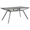 Mesa de Comedor de Exterior con Encimera Imitación Madera para 6 Personas con Estructura de Acero 160x90x73 cm Gris - Ogal.Es