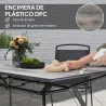 Mesa de Comedor de Exterior con Encimera Imitación Madera para 6 Personas con Estructura de Acero 160x90x73 cm Gris - Ogal.Es