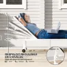 Tumbona Reclinable de Jardín Exterior con Ruedas Respaldo Ajustable en 5 Posiciones y Marco de Acero 166x60x84 c... - Ogal.Es