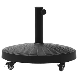 Base para Sombrilla con Ruedas de Resina y Metal Compatible con Postes Ø38 mm y Ø48 mm Ø52x41 cm Negro - Ogal.Es