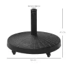 Base para Sombrilla con Ruedas de Resina y Metal Compatible con Postes Ø38 mm y Ø48 mm Ø52x41 cm Negro - Ogal.Es