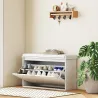 Banco Zapatero con Asiento Acolchado Cajón Abatible y Estante Ajustable para Entrada o Dormitorio 80x26x47,5 cm ... - Ogal.Es