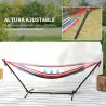 Hamaca con Soporte 310x117cm para Camping con Altura Ajustable y Bolsa de Transporte Carga 120 kg Rayas Naranja ... - Ogal.Es