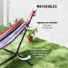 Hamaca con Soporte 310x117cm para Camping con Altura Ajustable y Bolsa de Transporte Carga 120 kg Rayas Naranja ... - Ogal.Es