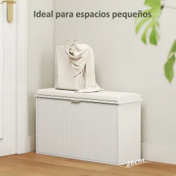 Banco Zapatero con Asiento Acolchado Cajón Abatible y Estante Ajustable para Entrada o Dormitorio 80x26x47,5 cm ... - Ogal.Es