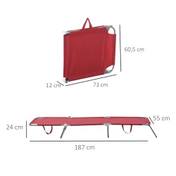Tumbona Jardín Exterior Plegable con Respaldo Ajustable en 5 Posiciones Carga 120 kg para Terraza 187x55x24 cm B... - Ogal.Es