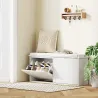 Banco Zapatero con Asiento Acolchado 2 Cajones Abatibles y Estante Ajustable para Entrada 104x26x47,5 cm Blanco - Ogal.Es