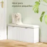 Banco Zapatero con Asiento Acolchado 2 Cajones Abatibles y Estante Ajustable para Entrada 104x26x47,5 cm Blanco - Ogal.Es
