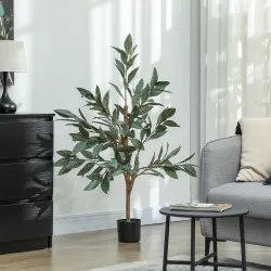 Árbol Artificial de Laurel 120 cm Decoración para Hogar Oficina Balcón Dormitorio Verde - Ogal.Es