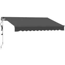 Toldo Eléctrico Retráctil con Manivela Inclinación Ajustable y Protección UV para Jardín Terraza 296x250 cm Gris... - Ogal.Es