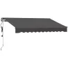 Toldo Eléctrico Retráctil con Manivela Inclinación Ajustable y Protección UV para Jardín Terraza 296x250 cm Gris... - Ogal.Es