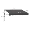 Toldo Eléctrico Retráctil con Manivela Inclinación Ajustable y Protección UV para Jardín Terraza 296x250 cm Gris... - Ogal.Es
