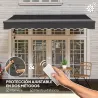 Toldo Eléctrico Retráctil con Manivela Inclinación Ajustable y Protección UV para Jardín Terraza 296x250 cm Gris... - Ogal.Es