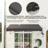 Toldo Eléctrico Retráctil con Manivela Inclinación Ajustable y Protección UV para Jardín Terraza 296x250 cm Gris... - Ogal.Es