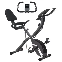 Bicicleta Estática Plegable Silenciosa con Resistencia Magnética Monitor LCD y Bandas para Brazos 43x97x109 cm N... - Ogal.Es