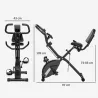 Bicicleta Estática Plegable Silenciosa con Resistencia Magnética Monitor LCD y Bandas para Brazos 43x97x109 cm N... - Ogal.Es