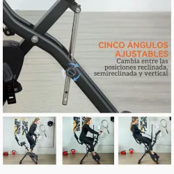 Bicicleta Estática Plegable Silenciosa con Resistencia Magnética Monitor LCD y Bandas para Brazos 43x97x109 cm N... - Ogal.Es