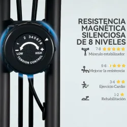 Bicicleta Estática Plegable Silenciosa con Resistencia Magnética Monitor LCD y Bandas para Brazos 43x97x109 cm N... - Ogal.Es